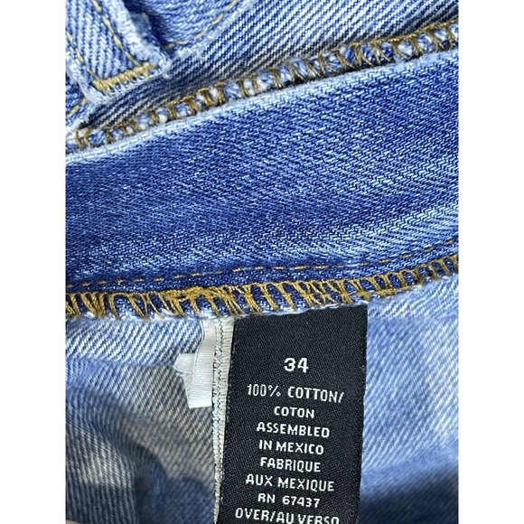 Ralph Lauren Jeans Mens 34x25 Blue Denim Relaxed Straight Light Wash Cut Off** - Picture 9 of 11